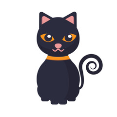 Halloween Cat Vector. Spooky Cat. Happy Halloween Vector Illustration