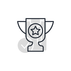 trophy line icon. Simple element illustration. trophy concept outline symbol design.