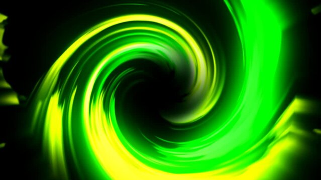 dynamic yellow and green twirl animated with glowing light