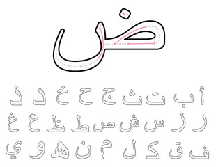 How to write arabic letters with tracing guide for kids	