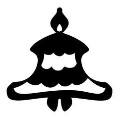 musical bell with wavy pattern, black symbol on white background