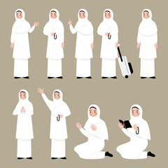 pilgrimage character bundle set of woman with hijab
