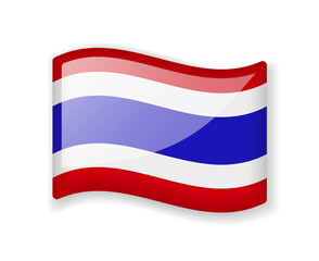 Fototapeta premium Thailand flag - Wavy flag bright glossy icon.