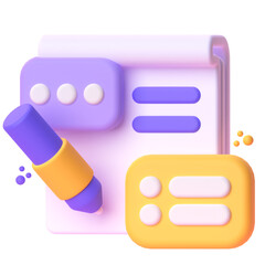 Copywritting  in 3d render for graphic asset web presentation or other 