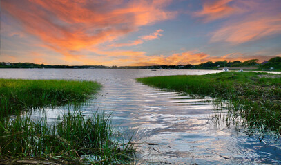 Sunset at Oyster Pond at Chatham, Cape Cod