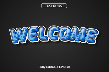 Fototapeta premium 3D Welcome Text Effect Design with fully editable font
