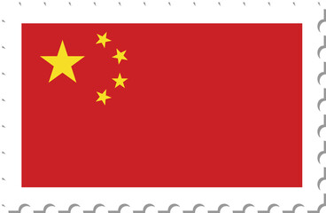 China flag postage stamp.