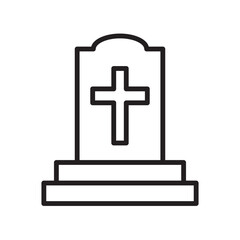 Fototapeta premium Halloween Icon Vector Illustration : Funeral Gravestone Flat Design Trendy Style