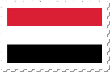 Yemen flag postage stamp.