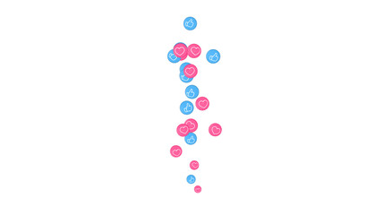 A steady upward stream of like. love reacts. Social media concept reacting to a positive viral...