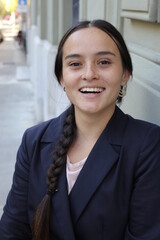 Latina businesswoman posing with confidence 