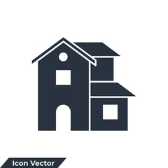 villa building icon logo vector illustration. villa symbol template for graphic and web design collection