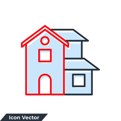 villa building icon logo vector illustration. villa symbol template for graphic and web design collection