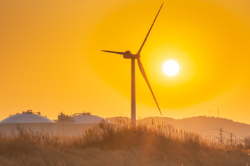 響灘臨海工業団地の夕焼け