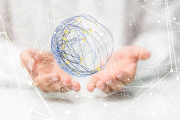 Fototapeta premium the 3d Global Network Of People.