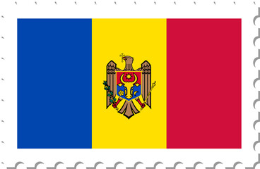 Moldova flag postage stamp.