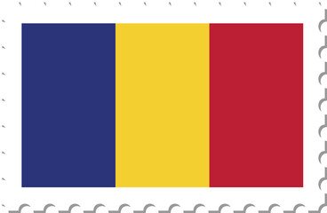 Romania flag postage stamp.
