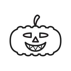 Pumpkin, Halloween, Spooky, Horror Icon Vector Illustration Design