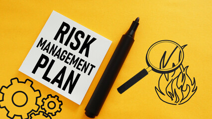 Risk management plan is shown using the text