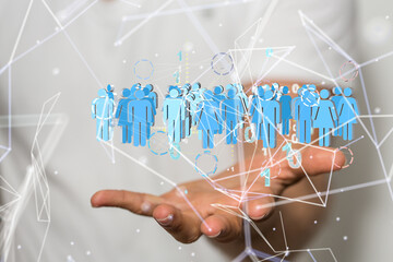 Neural network concept. Connected cells with links.