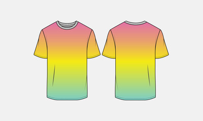 Colorful Gradient  T-shirts For Men Women In Summer T-shirts Design, For Boysgirls Solid Color Shirts Rainbow Street Clothes