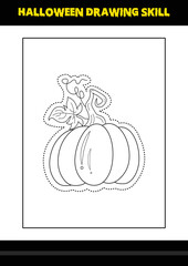 Halloween drawing skill for kids. Halloween drawing skill coloring page for kids.