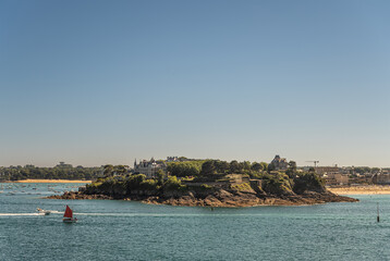 Pointe du Moulinet protruding in English Channel, St. Malo, France