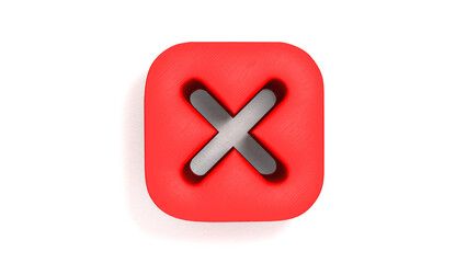 Obraz premium Cancel close button icon 3d illustration rendering 