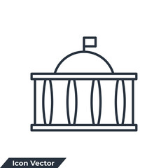 government building icon logo vector illustration. government symbol template for graphic and web design collection