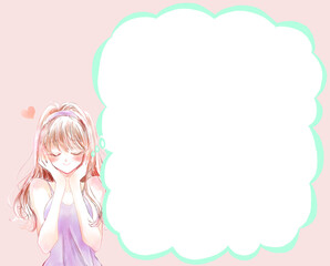 好きなことを想像して笑顔の女性