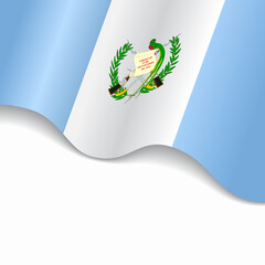 Guatemalan flag wavy abstract background. Vector illustration.