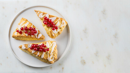 scones on a white background