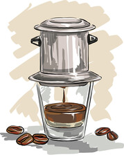 drip, cafe fin illustration that can be used for menu books and cafe promotions. or for commercial...