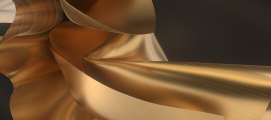 3D render of Gold Cloth abstract background