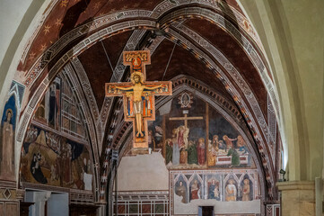 Assisi, a journey through history and religion. The basilica of Santa Chiara - obrazy, fototapety, plakaty