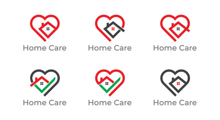 Heart with Home Logo Concept sign icon symbol Design Element. House Care, Realtor, Mortgage, Real Estate, Love Logotype. Vector illustration template