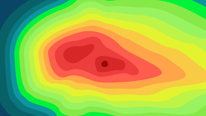 Vector graphic of Color topographic contour map with combination spectrum colors. Topographic map contour with elevation. The stylized height of the topographic contour map in lines, and contours.