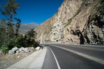 Highway road construction Cerro de Pasco andean mountains Peru landscape