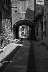 Assisi, a journey through history and religion. Black and white