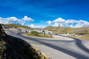 Highway road on mountains Peru Cerro de Pasco Sierra