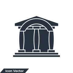 museum building icon logo vector illustration. museum symbol template for graphic and web design collection