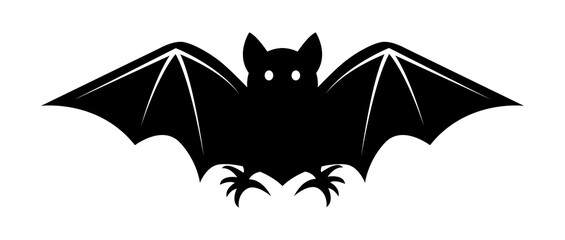 
Halloween bat silhouette on white background. Bat vector illustration. Bat icon. 