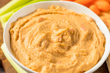 Homemade Red Pepper Hummus Dip