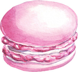 Macaroon. Dessert. Watercolor illustration. Hand-painted	
