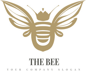 Bee logo design vector, bug bee design.