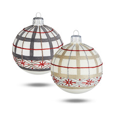 Christmas ball snowballs decorate the xmas tree clipping path transparent background