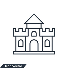 fortress building icon logo vector illustration. fortress symbol template for graphic and web design collection