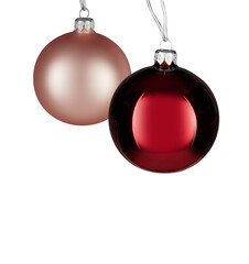 Christmas ball snowballs decorate the xmas tree clipping path transparent background
