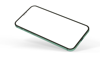 Modern glass smartphone hanging over the table