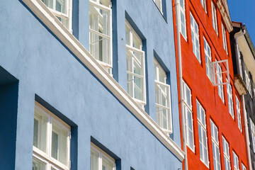 Copenhagen, Denmark - July 10, 2018: The colourful boats and buildings of the Nyhavn district of Copenhagen
